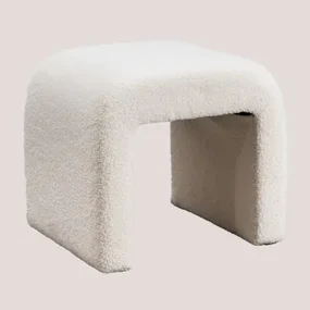 Carlise Schapenvacht Lage Kruk Chenille White - Sklum