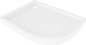 Mexen Flow+ asymmetrische linker kwartronde douchebak 90 x 80 cm, witte glans - 46Q108090LH