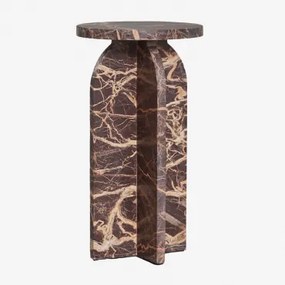 Set Van 2 Ronde Nachtkastjes Ø30 Cm In Graham Marmer Rood Marmer Cherry Gold - Sklum