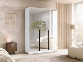 Kledingkast Closico 196, Zwart, Wit, 215x150x58cm, 148.5 kg, Kledingkast deuren: Met scharnieren