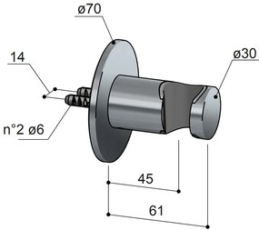 Hotbath ACE handdouchehouder zwart geborsteld PVD