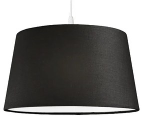 Moderne hanglamp wit met zwarte kap 45 cm - Pendel