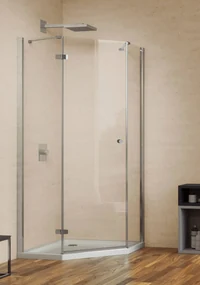 Sealskin Multi-S 4000 Douchecabine Vijfhoekig Semi-gesatineerd Sealglas 90x195 cm Zilver Hoogglans