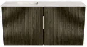 Mondiaz Joya DLux 80cm toiletmeubel shadow met wastafel faye links 1 kraangat ostra
