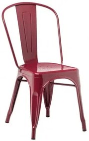 Set van 4 stapelbare LIX-stoelen Rood – bordeaux - Sklum