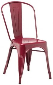 Set Van 4 Stapelbare Stoelen In Staal Lix Rood – Bordeaux - Sklum