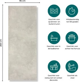SPC Betonlook Wandpaneel MAT Sand / Grijs 260x96x0.3cm | Badkamer Wandpanelen