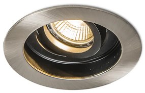 Smart moderne inbouwspot staal met zwart incl. Wifi GU10 - Rondoo