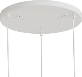 Japandi hanglamp wit met kap organisch 3-lichts - Moonstone