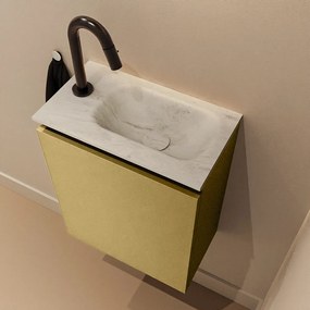 Mondiaz Ture DLux toiletmeubel 40cm oro met wastafel opalo rechts met kraangat