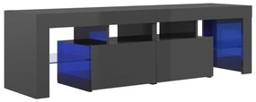 vidaXL Tv-meubel met LED-verlichting 140x36,5x40 cm hoogglans grijs