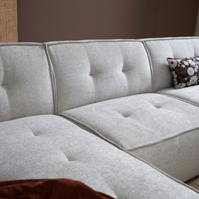 PEPP Interiors Flow Moderne Hoekbank Met Stiksels Beige Chaise Longue Links
