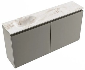 Mondiaz Ture DLux toiletmeubel 100cm smoke met wastafel frappe links zonder kraangat