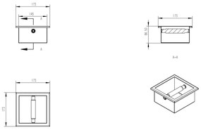 Mueller mat zwarte inbouw toiletrolhouder RVS