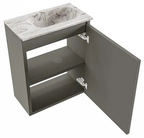 Mondiaz Ture DLux toiletmeubel 40cm smoke met wastafel glace rechts met kraangat