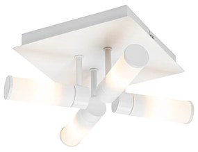 Moderne badkamer plafondlamp wit 4-lichts IP44 - Bath Modern G9 IP44 vierkant Lamp