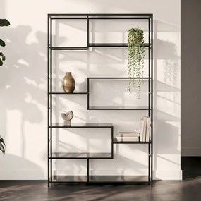 Kare Design Loft Hoog Wandrek Staal Met Glas - 115x30x195cm.