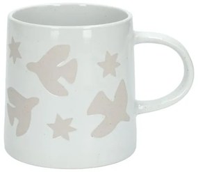 Mok met vredesduifjes, steengoed,Ø9 X 9,5 cm