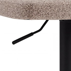 Mazzoni IRIS Latte Beige (stof Monza 60)/zwarte poot - GESTOFFEERDE BARKRUK VOOR KEUKEN/BAR
