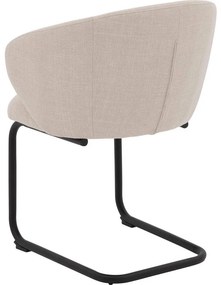 Goossens Stoel Noomi beige stof met armleuning,