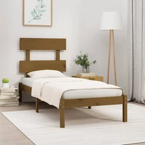 vidaXL Bedframe massief hout honingbruin 90x200 cm