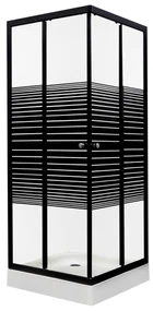 Kerra Pico Black douchecabine 80x80cm met douchebak