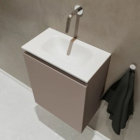 Mondiaz Ture 40cm toiletmeubel smoke met wastafel talc midden geen kraangat