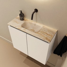 Mondiaz Ture DLux toiletmeubel 60cm talc met wastafel frappe midden zonder kraangat