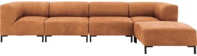 Goossens Excellent Bank Marshall Met Hocker cognac, leer, urban industrieel