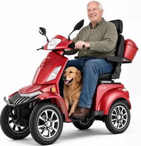 VEVOR elektrische scootmobiel met 4 wielen voor senioren, draagvermogen 227 kg, actieradius 35 km met 3 versnellingen, 1 kW, geschikt voor alle terreinen, maximale hellingshoek 20°