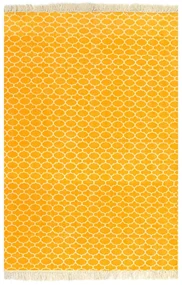 vidaXL Kelim vloerkleed met patroon 160x230 cm katoen geel