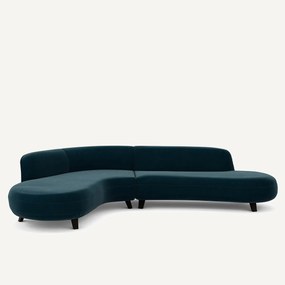 Hoekbank fluweel, Rosebury design E.Gallina