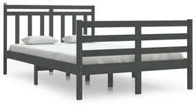 vidaXL Bedframe massief hout grijs 120x200 cm