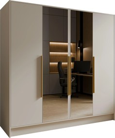 Kledingkast Arecibo 105, Kasjmier, 200x200x51cm, 160 kg, Kledingkast deuren: Met scharnieren, Aantal planken: 4, Aantal planken: 4