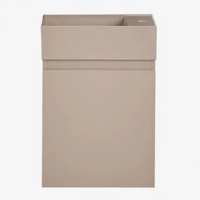 Abigail Zwevend Houten Badkamermeubelset Met Geïntegreerde Wastafel Licht Zandbruin - Sklum