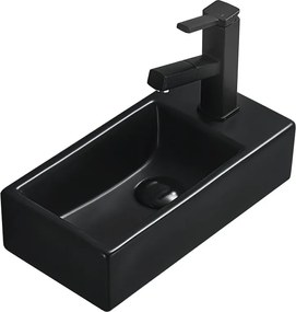 Mexen Inez linkse aanbouw wastafel 40 x 20 cm, mat zwart - 21484085L