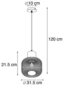 Design hanglamp zwart - Baya Design E27 rond Binnenverlichting Lamp