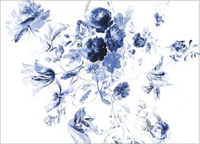 Behang Royal Blue Flowers III