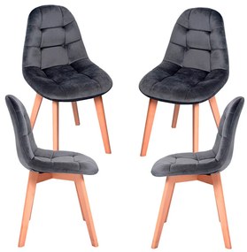 Set 4 Kelen Fluwelen Stoelen