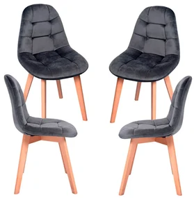Set 4 Kelen Fluwelen Stoelen