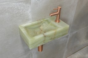 Saniclear Green Onyx fonteinset met rechte kraan in geborsteld koper