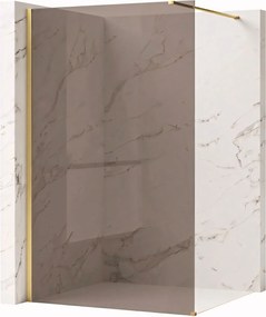 Walk-in douchewand Rea Flexi Brown / Brush Gold 80