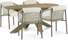 Tuinset 4 personen  Aluminium/rope Taupe 4 Seasons Outdoor Allora/Boston