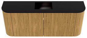 Mondiaz Joya 105cm toiletmeubel ronding links/rechts oak met wastafel faye midden 1 kraangat urban
