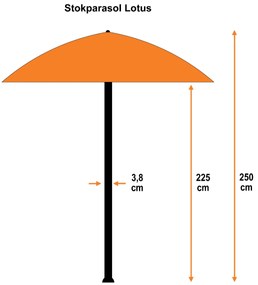 Garden Impressions Lotus parasol Ø300 cm - donker grijs