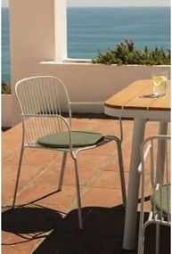 Pack Van 2 Tuinstoelen Met Armleuningen Van Staal Anerina Gardenia Wit & Groen – Intens Olijf - Sklum