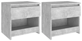 vidaXL Nachtkastjes 2 st 40x30x39 cm spaanplaat betongrijs