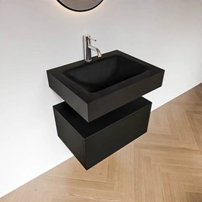 Zaro Alan badmeubel 60cm urban 1 lade met vrijhangende wastafel cloud midden 1 kraangat urban