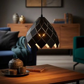 Hangende metalen zwarte plafondlamp APP338-1CP