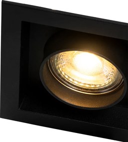 Moderne inbouwspot zwart verstelbaar 3-lichts - Roof